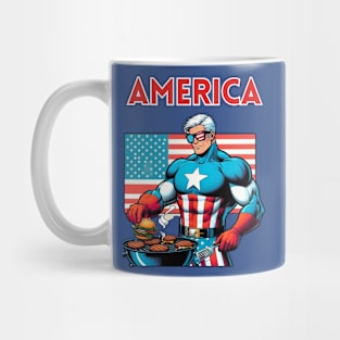 America Summer Cookout Patriotic Superhero Mug